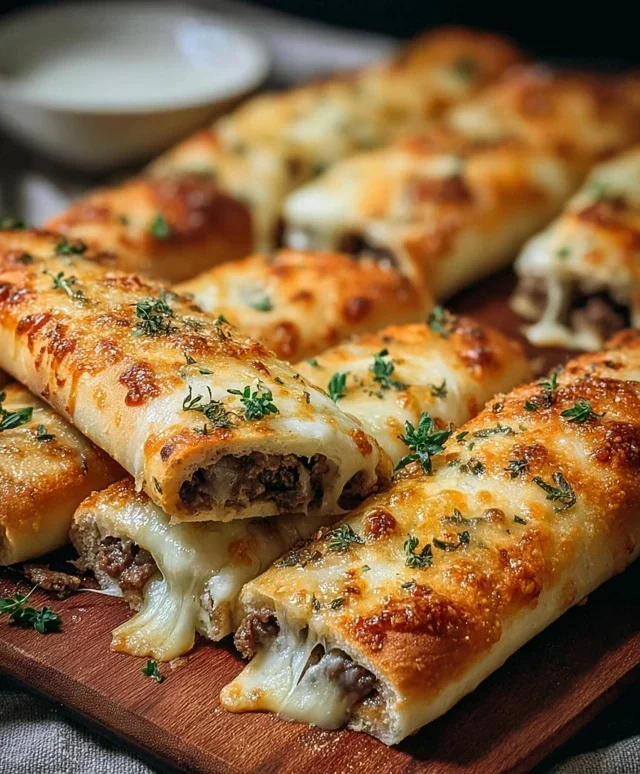 Philly Cheesesteak Stuffed Cheesy Breadsticks