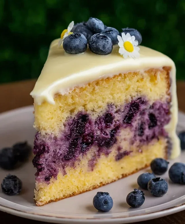 Blueberry Cake with Lemon Cream Cheese Frosting