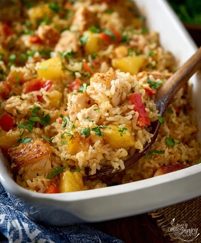 Aloha Pineapple Chicken Rice Casserole