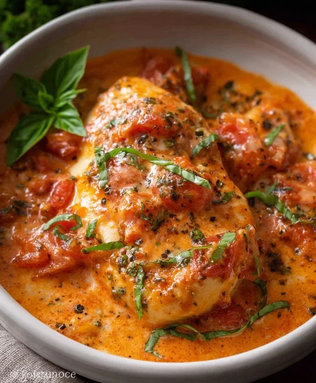 Slow Cooker Creamy Tomato Basil Chicken