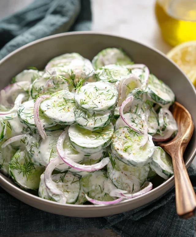 Creamy Cucumber Salad with Greek Yogurt Dressing