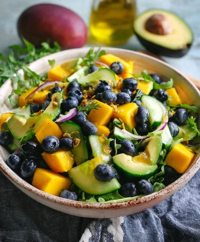 Mango Cucumber Salad with Blueberry and Avocado