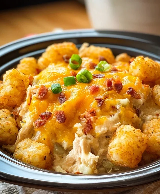 Crock Pot Chicken Tater Tot Casserole