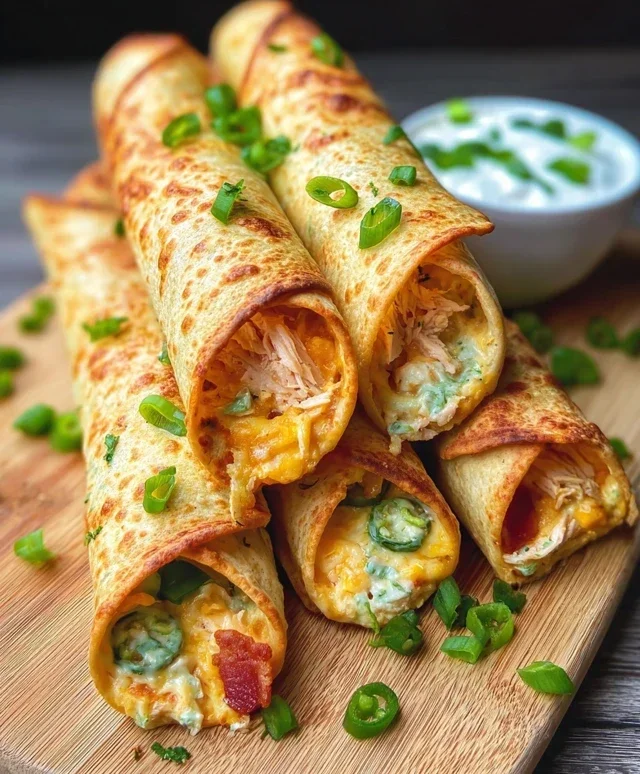 Jalapeno Popper Chicken Taquitos