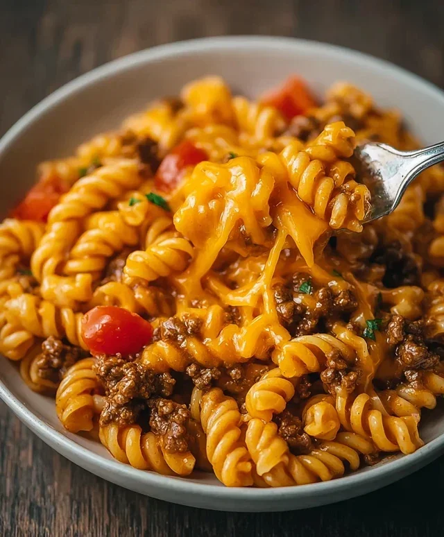 Cheesy Beef Taco Pasta