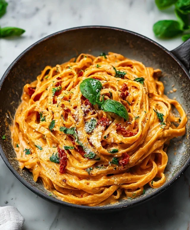 Vegan Creamy Sun Dried Tomato Pasta Recipe