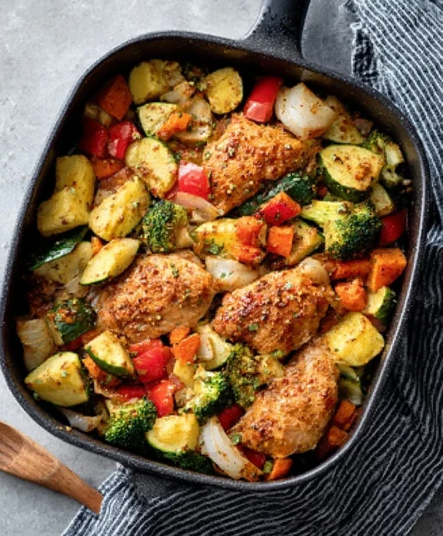 Air Fryer Chicken and Vegetables (in 15 minutes!)