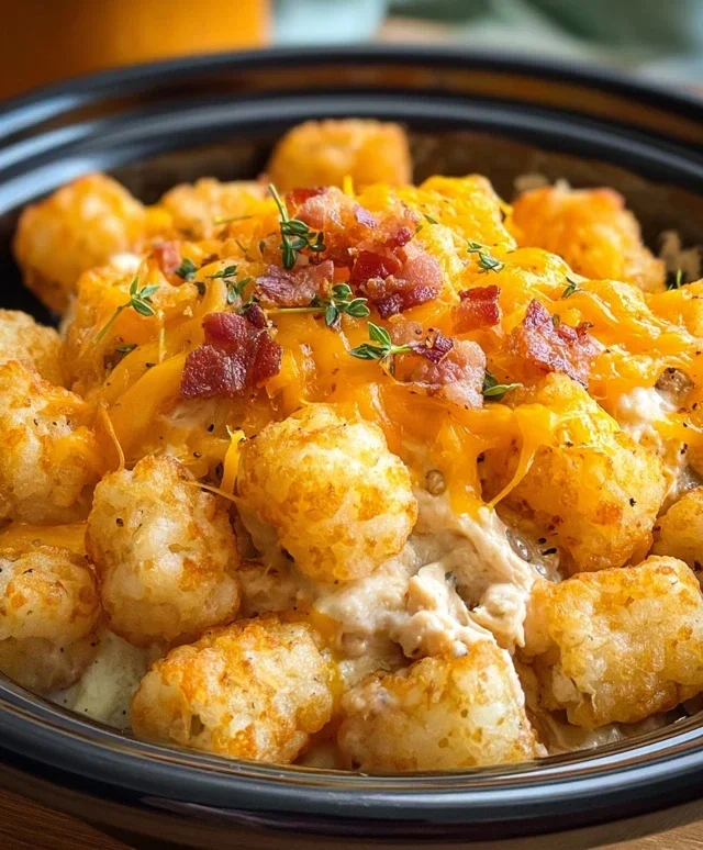 Crock Pot Chicken Tater Tot Casserole