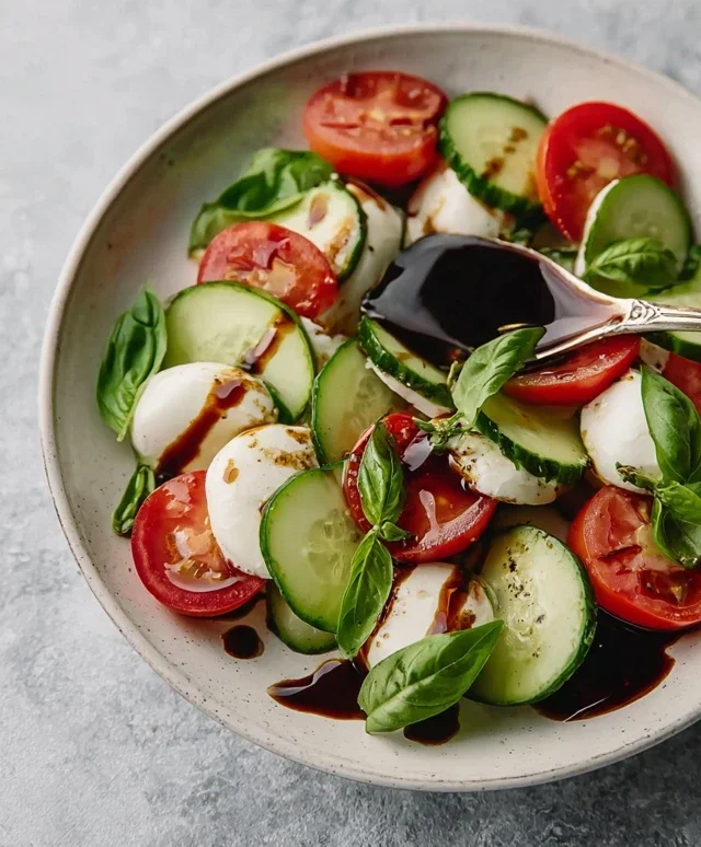 Fresh Cucumber Caprese Salad