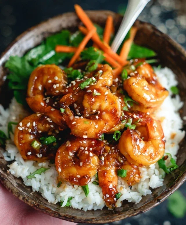 Honey Garlic Shrimp Bowls