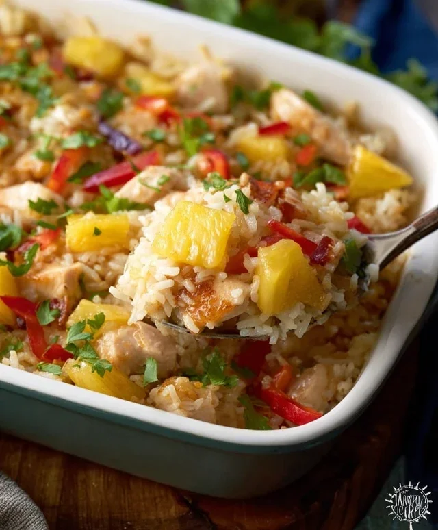 Aloha Pineapple Chicken Rice Casserole