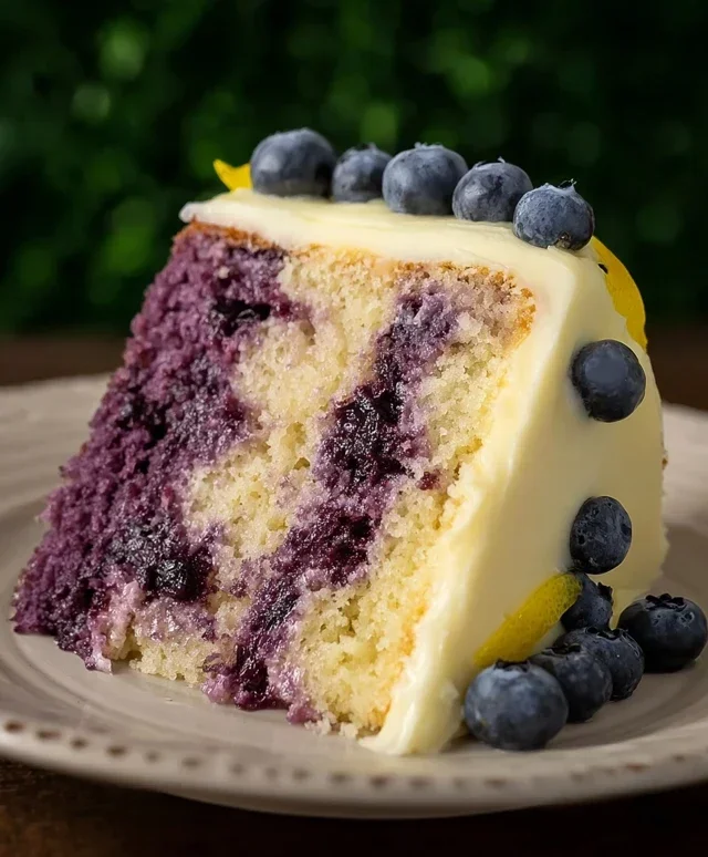 Blueberry Cake with Lemon Cream Cheese Frosting