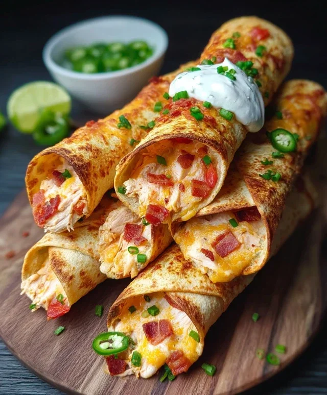 Jalapeno Popper Chicken Taquitos