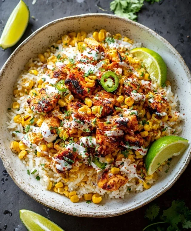 Street Corn Chicken Rice Bowl