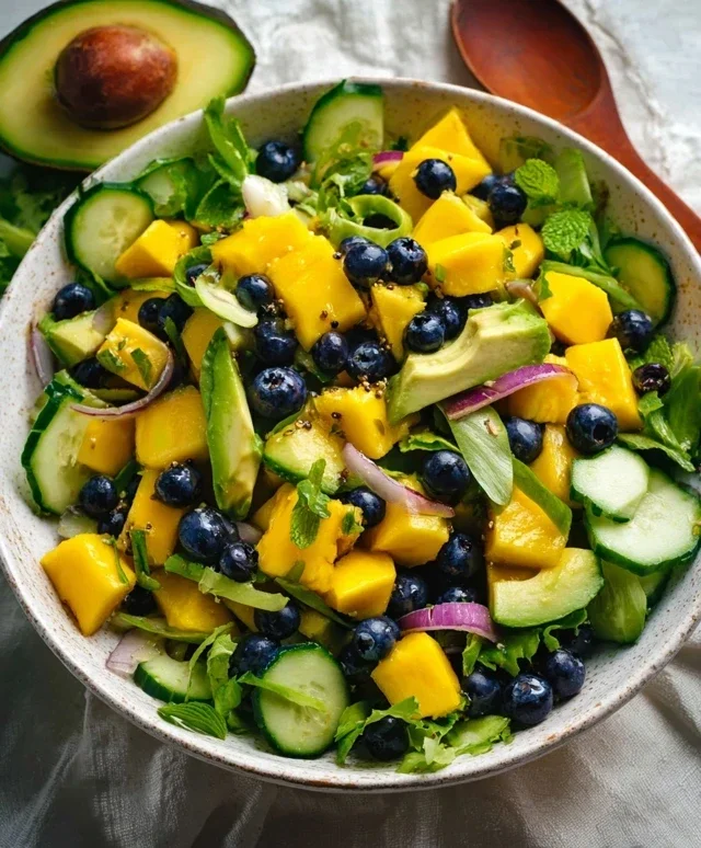 Mango Cucumber Salad with Blueberry and Avocado