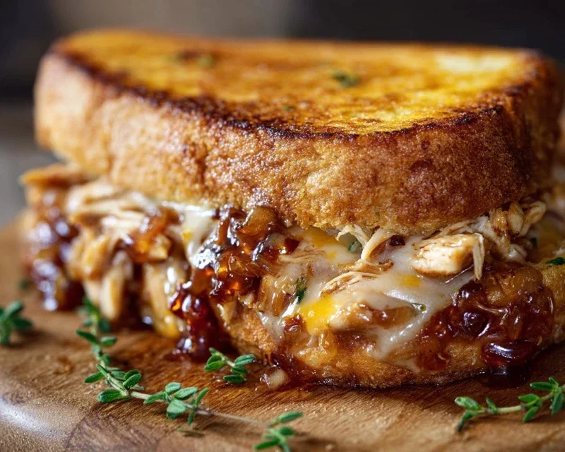 BBQ Chicken Grilled Cheese Sandwich
