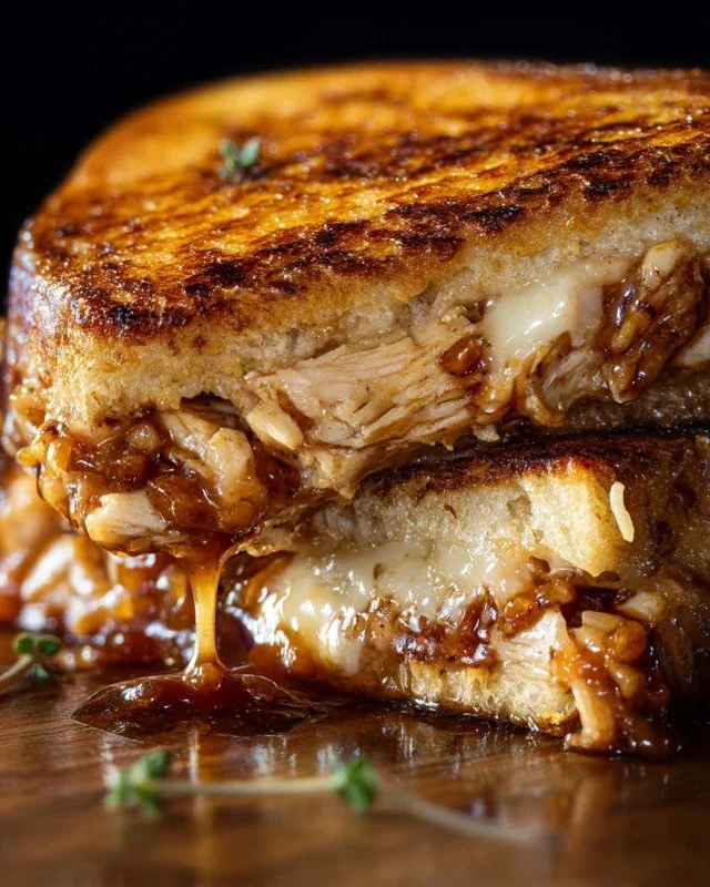 BBQ Chicken Grilled Cheese Sandwich