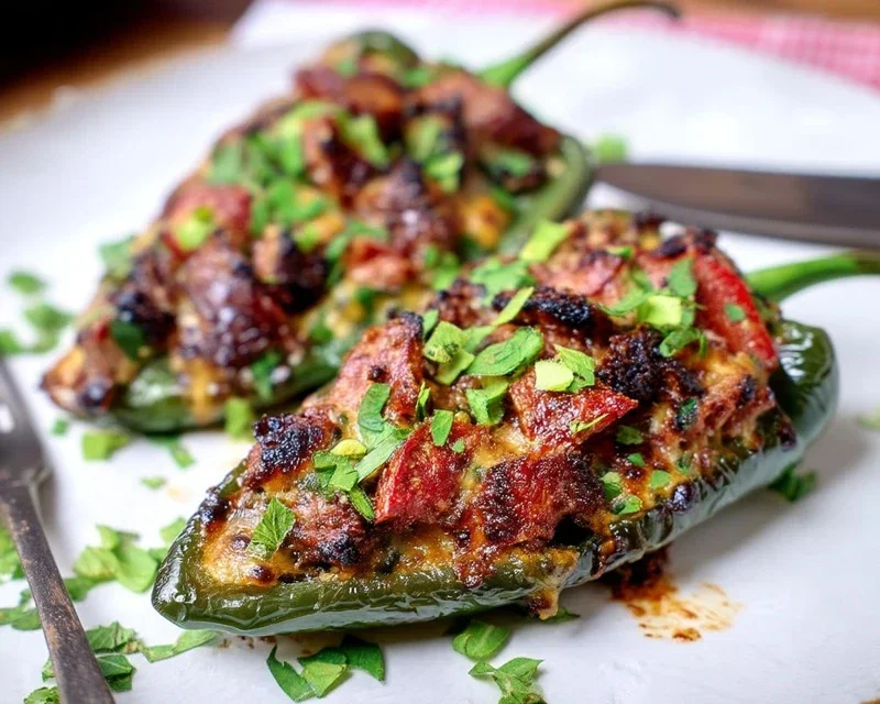 Brisket Stuffed Poblano Peppers