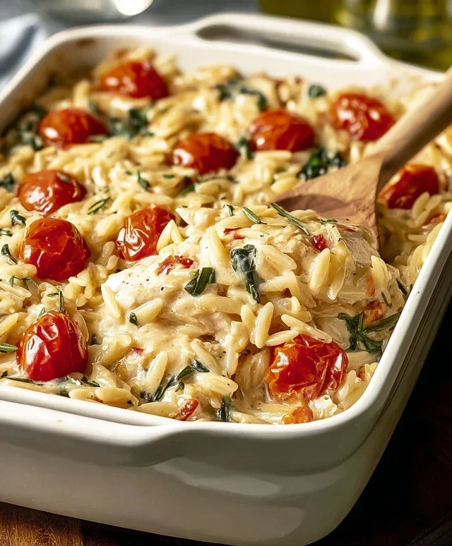 Orzo Tuscan Chicken Bake