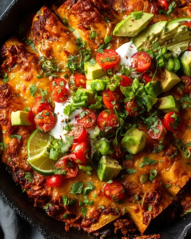 Beef Skillet Enchiladas