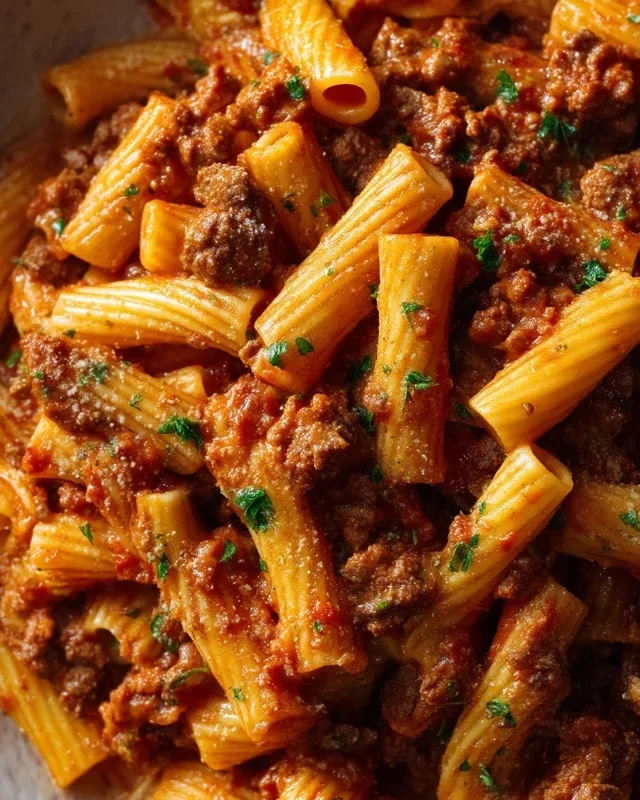 Beef Pasta in Tomato Sauce {Beef Ragu Pasta}