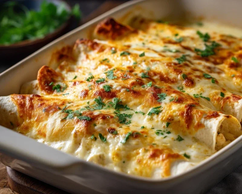 Creamy White Chicken Enchiladas