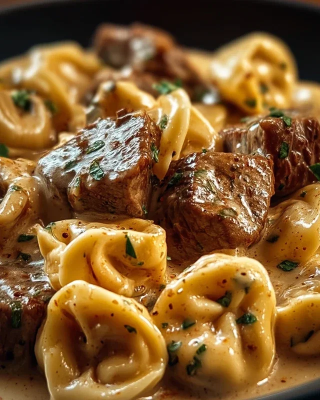 Cracked Garlic Steak Tortellini in Creamhouse Sauce Bliss