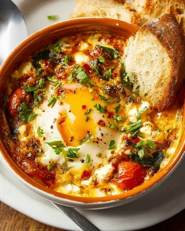 Baked Feta Eggs