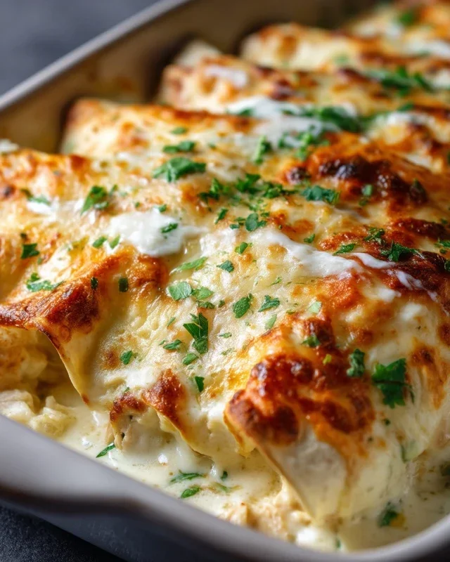 Creamy White Chicken Enchiladas