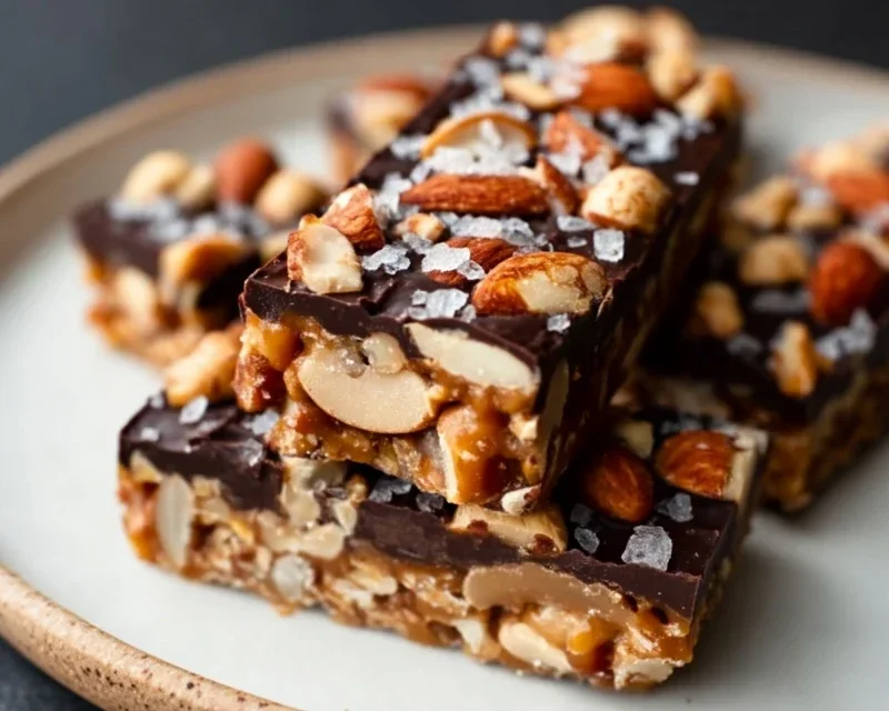 Dark Chocolate and Sea Salt Nut Bars