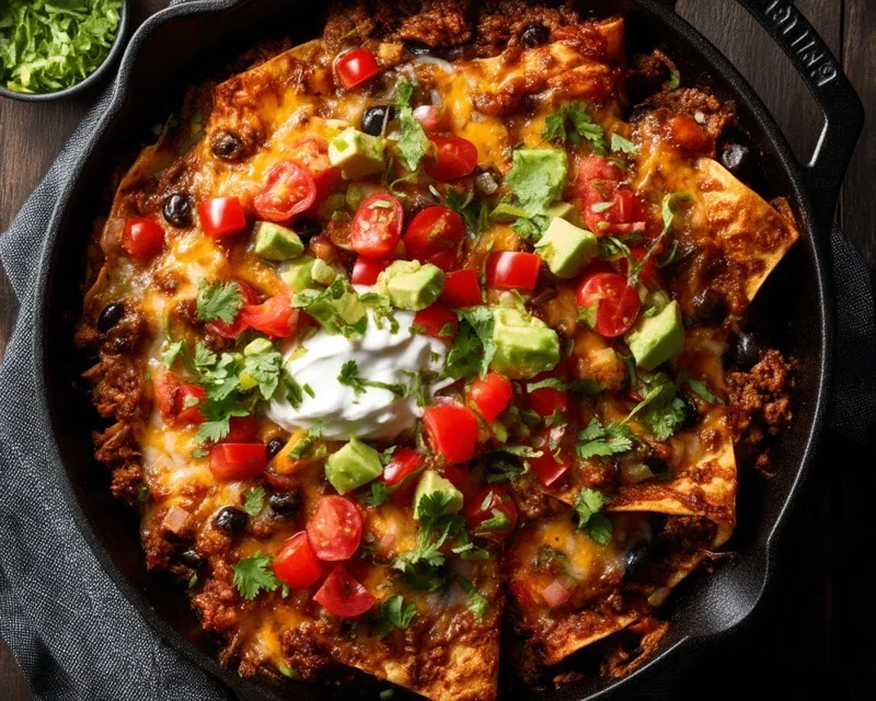 Beef Skillet Enchiladas