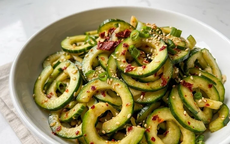 Spiral Cucumber Salad: Korean-Inspired Recipe