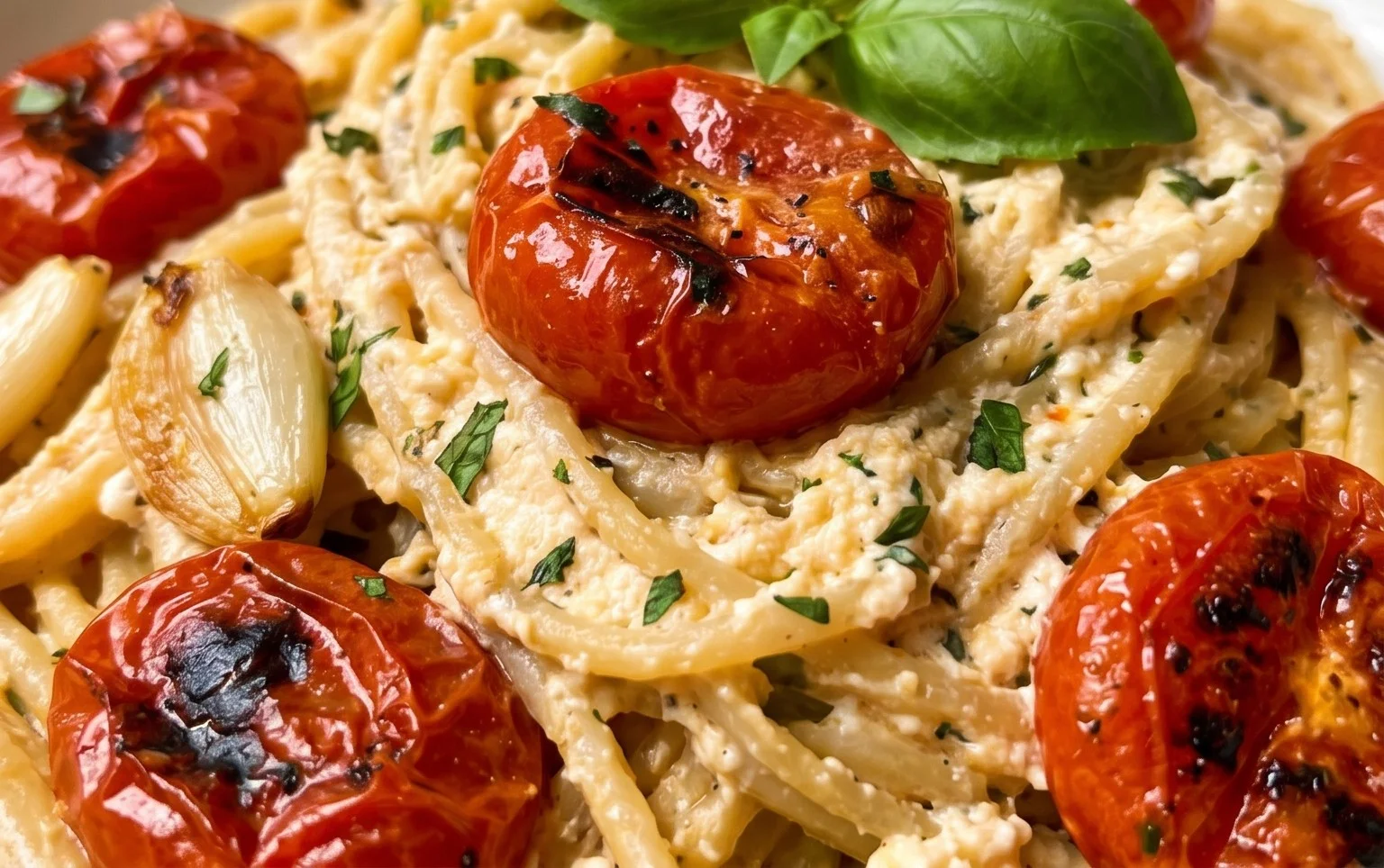 Roasted Tomato and Garlic Ricotta Pasta