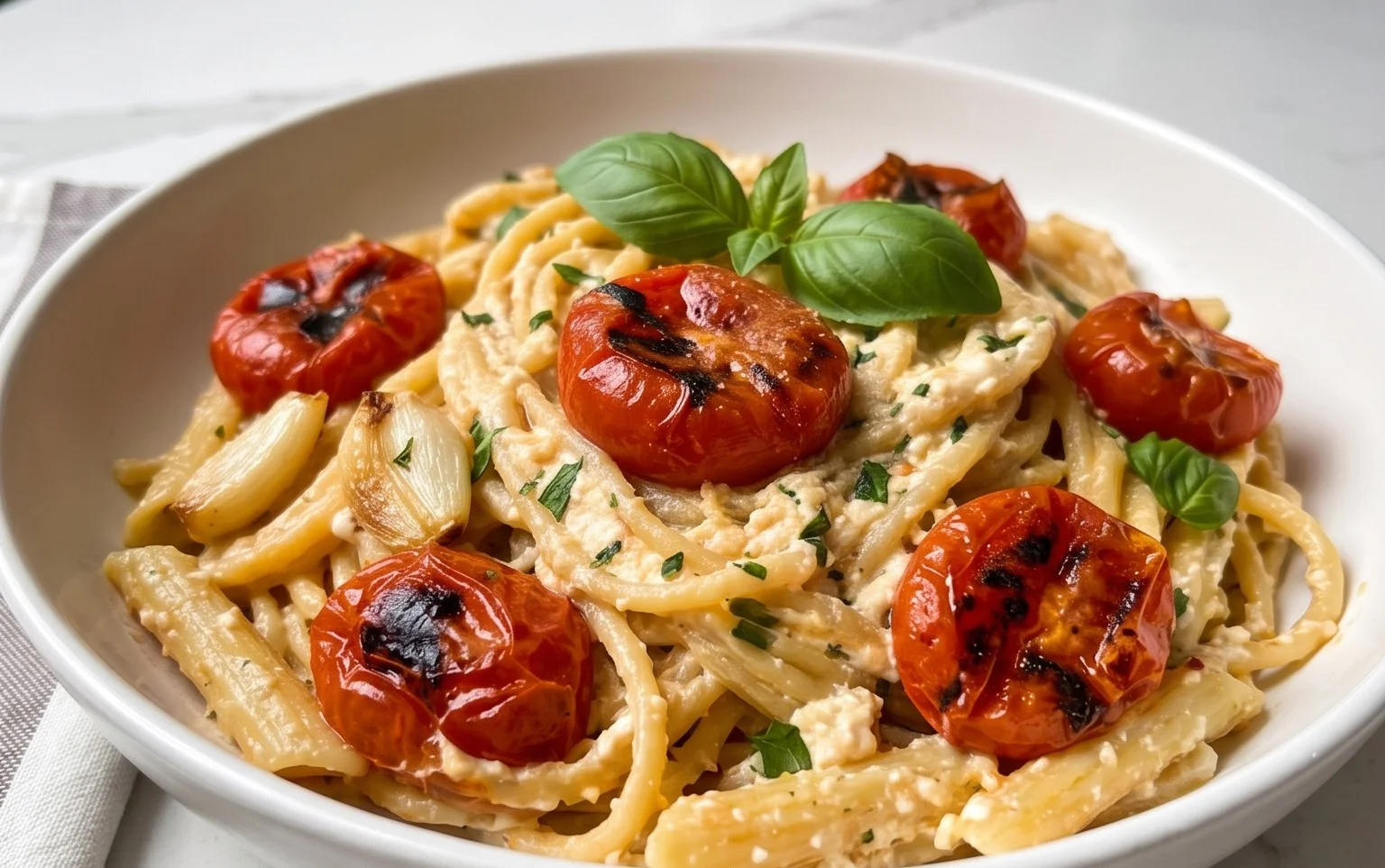 Roasted Tomato and Garlic Ricotta Pasta