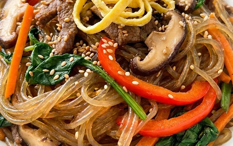 Japchae (Korean Glass Noodle Stir Fry)