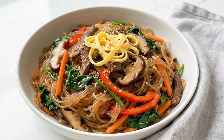 Japchae (Korean Glass Noodle Stir Fry)