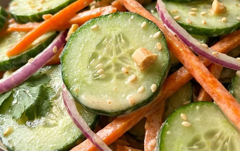 Creamy Asian Cucumber Salad Bowl