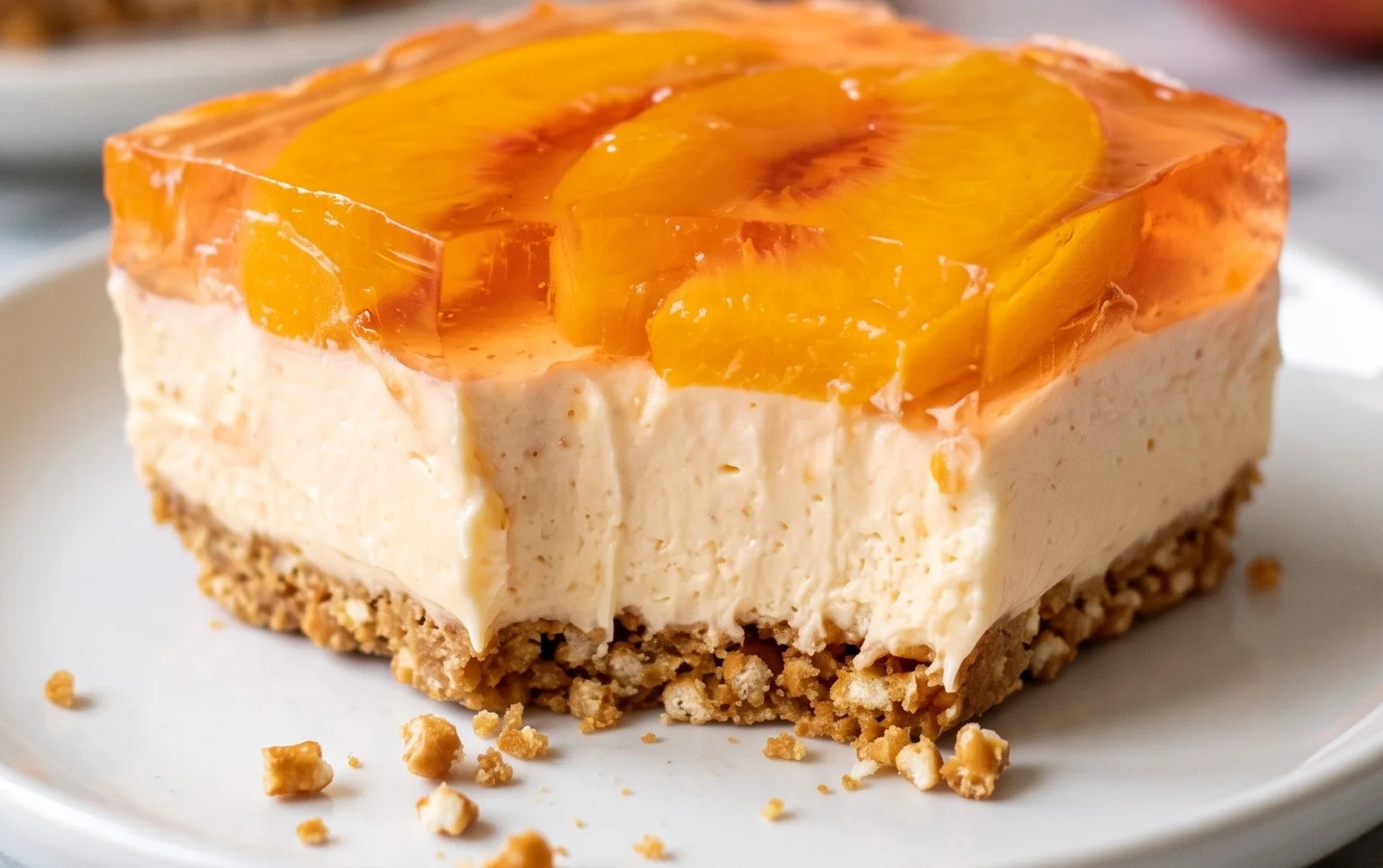 Peach Pretzel Salad Dessert