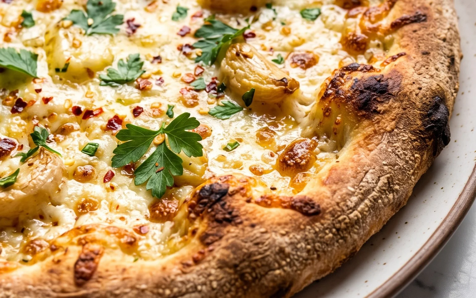 buttery garlic pizza