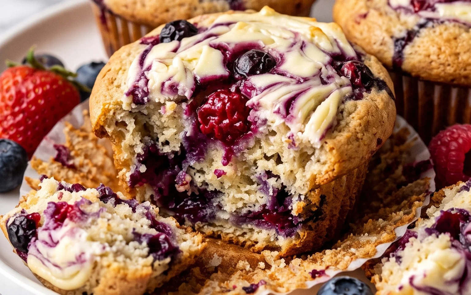 Berry Cream Cheese Muffins