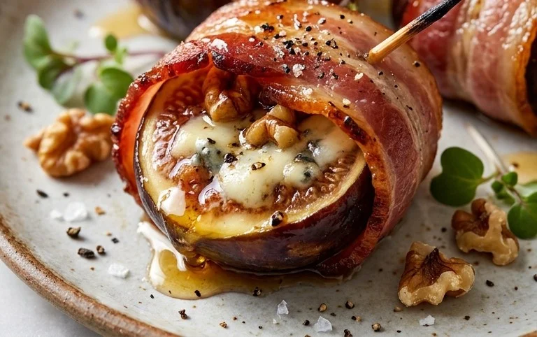 Beef Bacon Wrapped Stuffed Figs