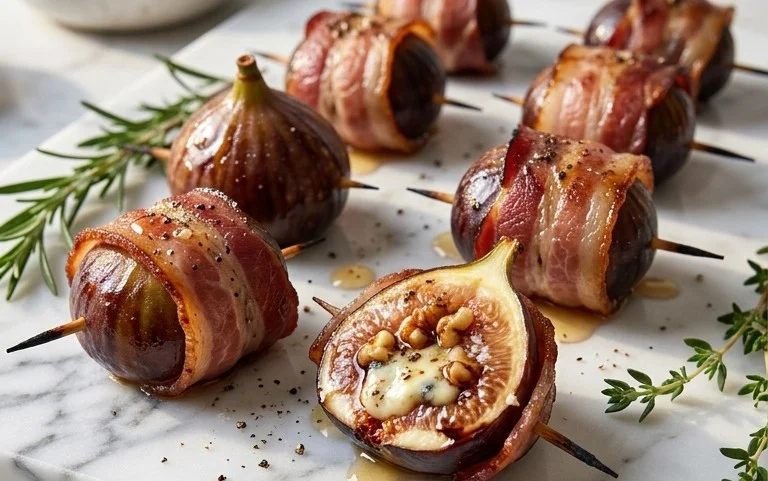Beef Bacon Wrapped Stuffed Figs