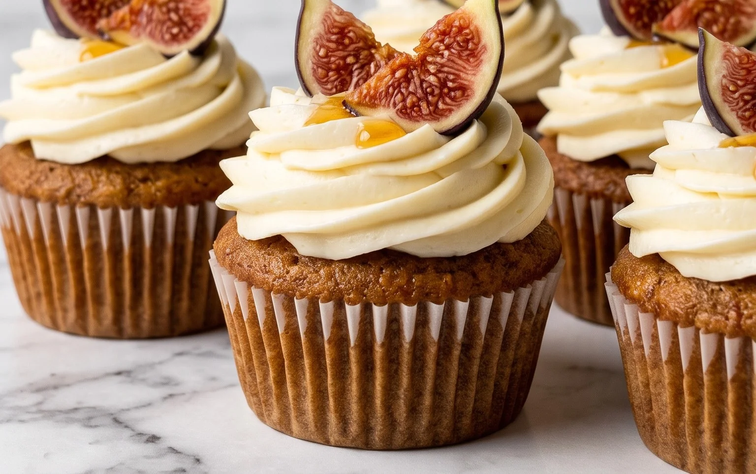 Fig Cupcakes with Honey Cream Cheese Frosting