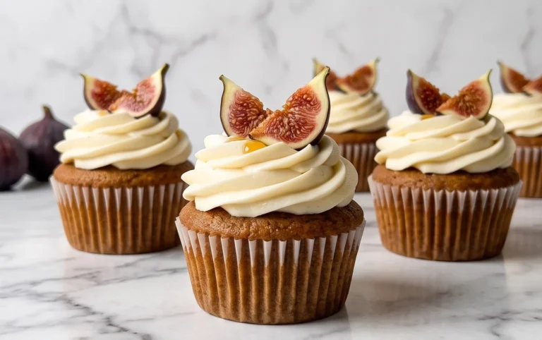 Fig Cupcakes with Honey Cream Cheese Frosting