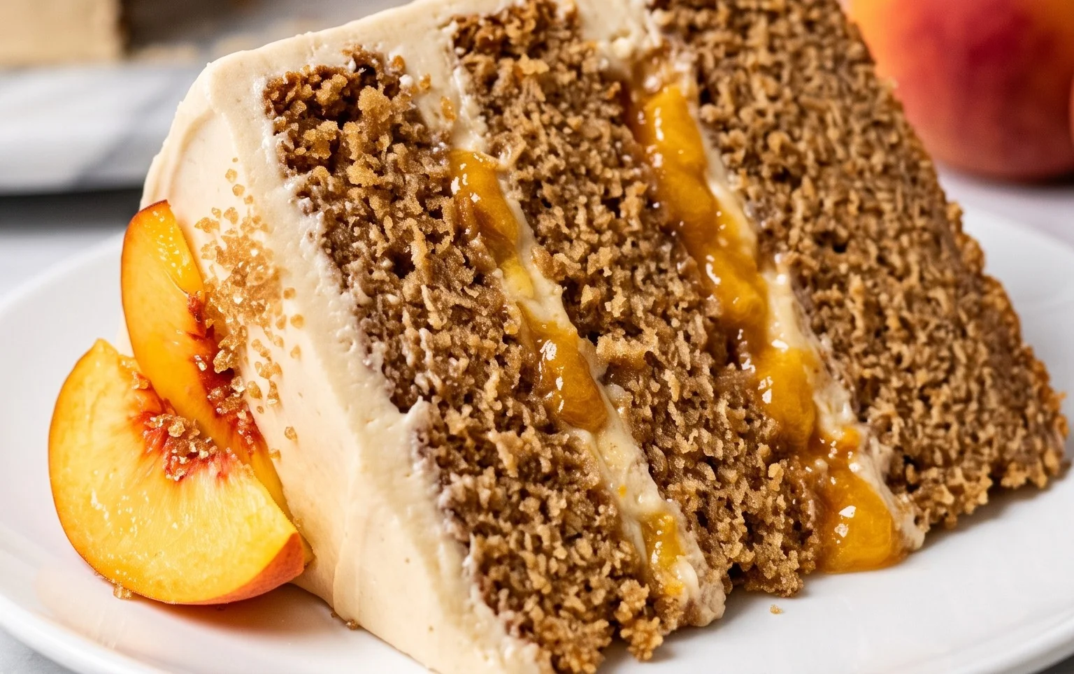 Brown Sugar Layer Cake with Peach Filling
