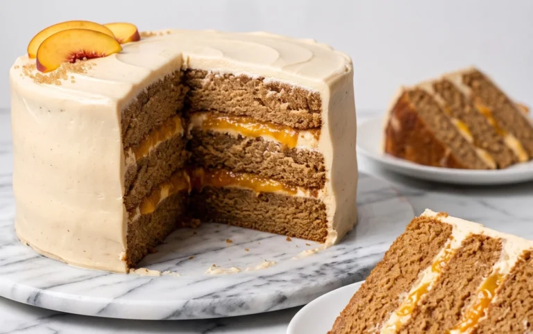 Brown Sugar Layer Cake with Peach Filling