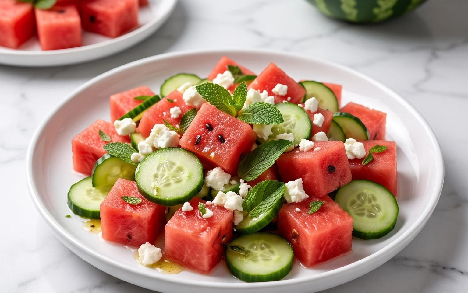 Watermelon Salad with Cucumber and Feta