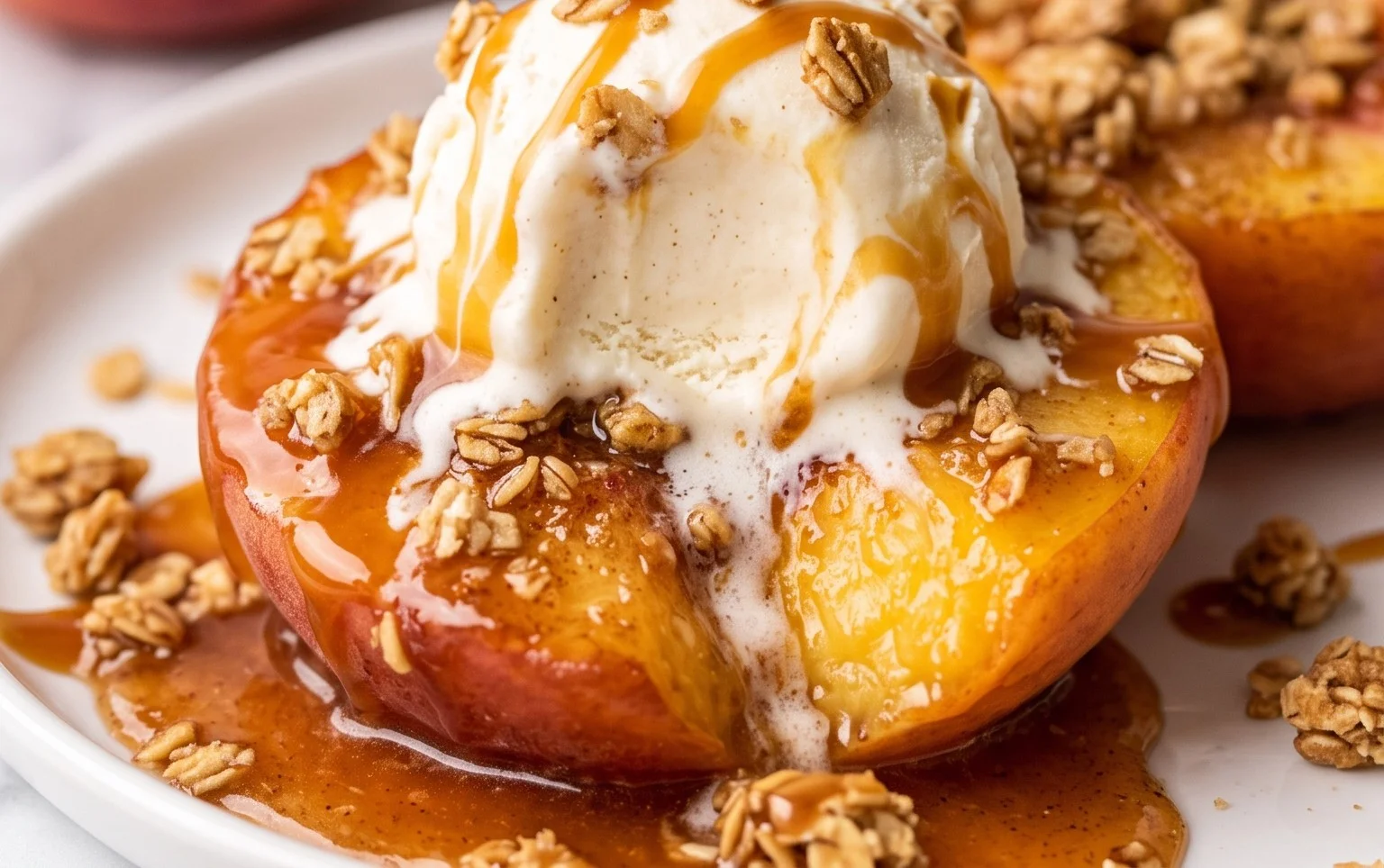 Cinnamon Sugar Baked Peaches