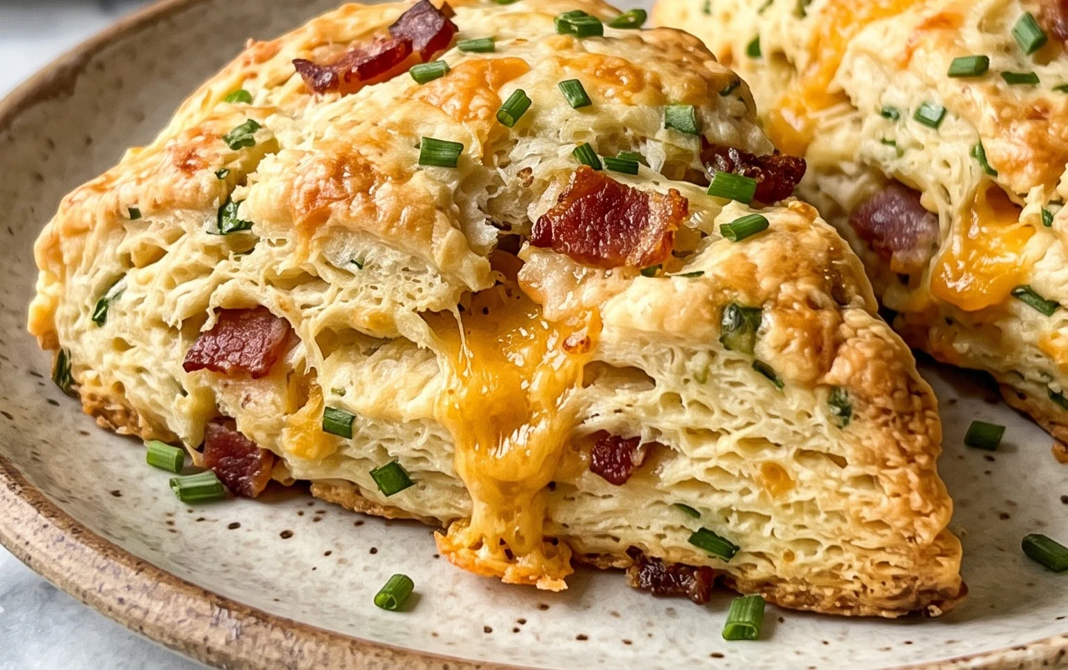 Beef Bacon Cheddar and Chive Scones