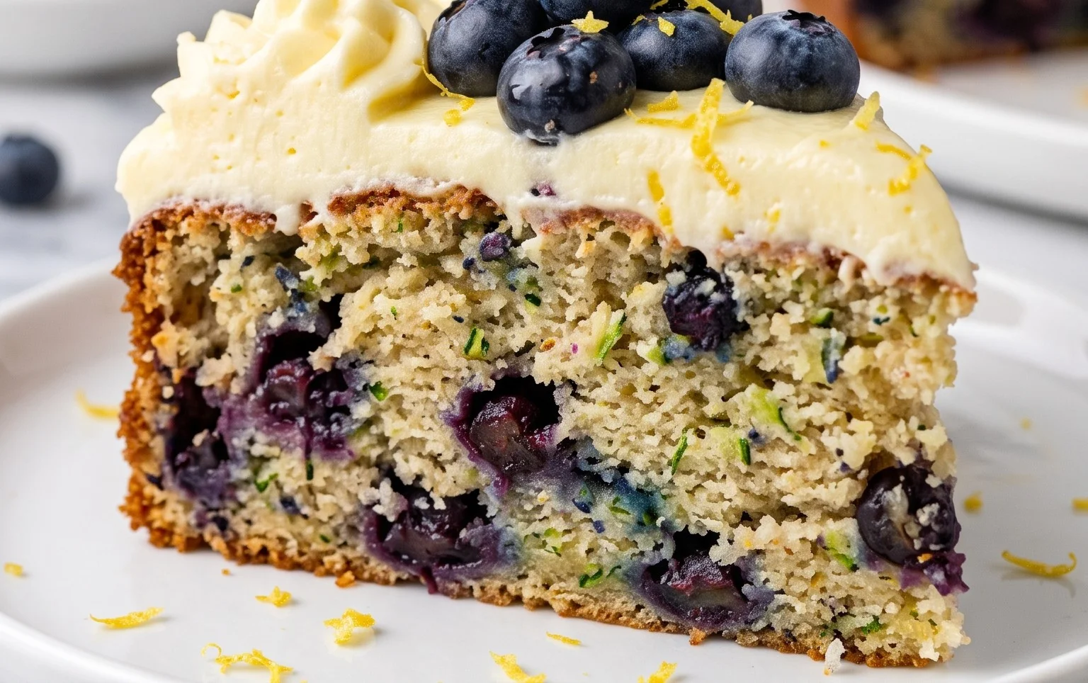Blueberry Zucchini Cake with Lemon Buttercream